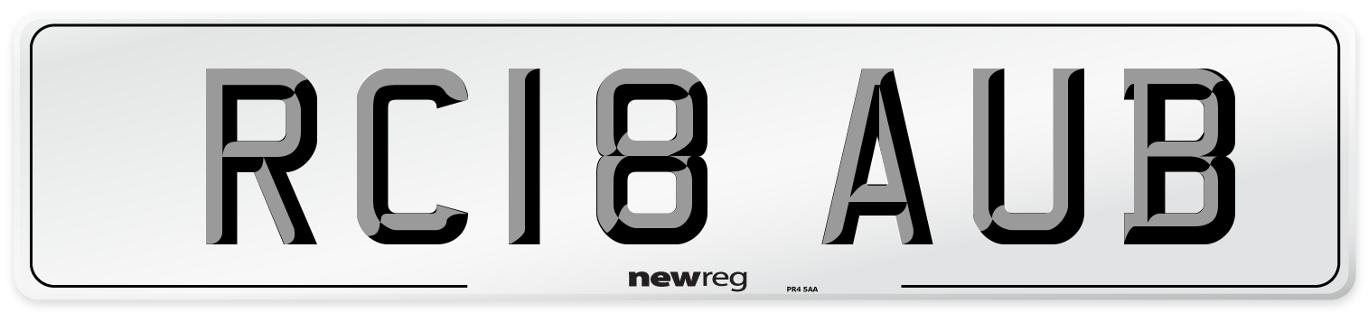 RC18 AUB Number Plate from New Reg